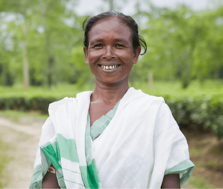Portrait of Lokhimoni, a tea plucker and Community Development Forum member in Bukhial Tea Estate, Assam, India. Image: Copac Media/ETP